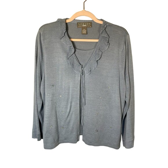 Norton McNaughton Beige Attached Sweater Set Women’s Size PS - Picture 2 of 10